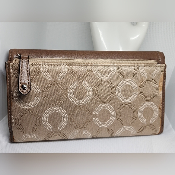 Preowned Coach brown/tan wallet - Picture 2 of 12